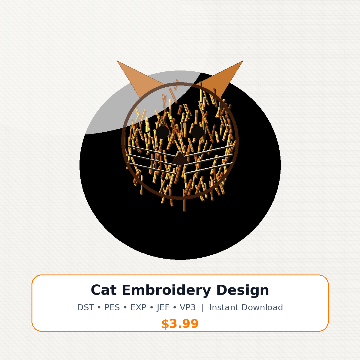 Cat Embroidery Design