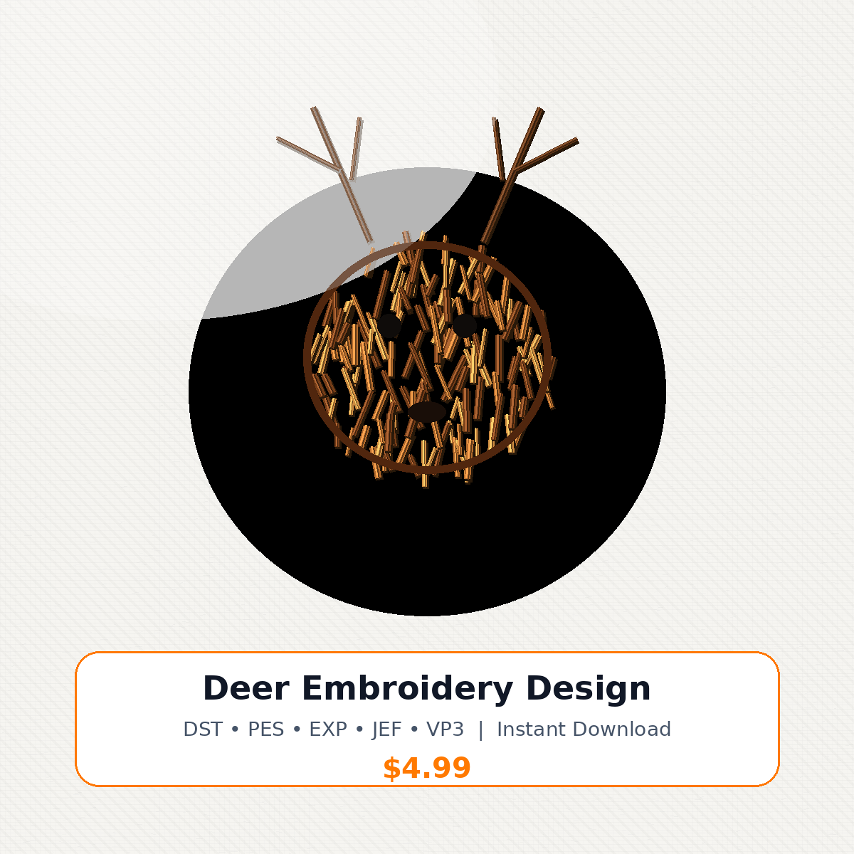 Deer Embroidery Design