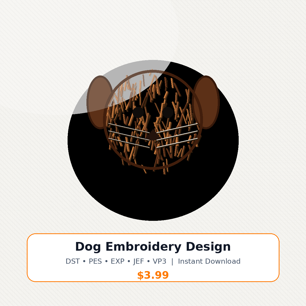 Dog Embroidery Design