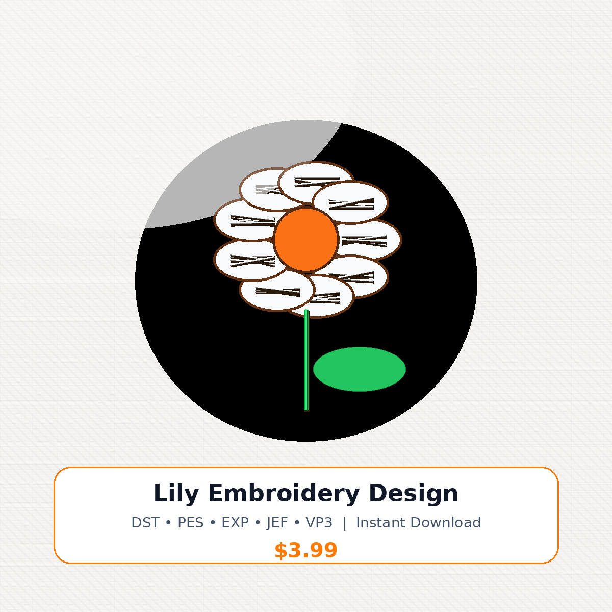 Lily Embroidery Design