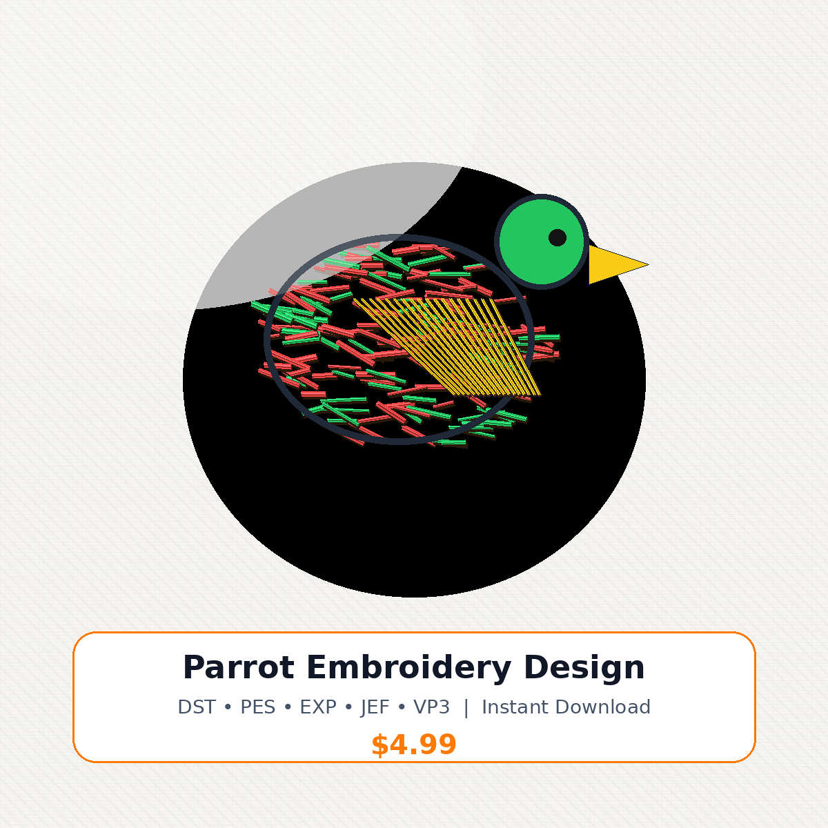 Parrot Embroidery Design