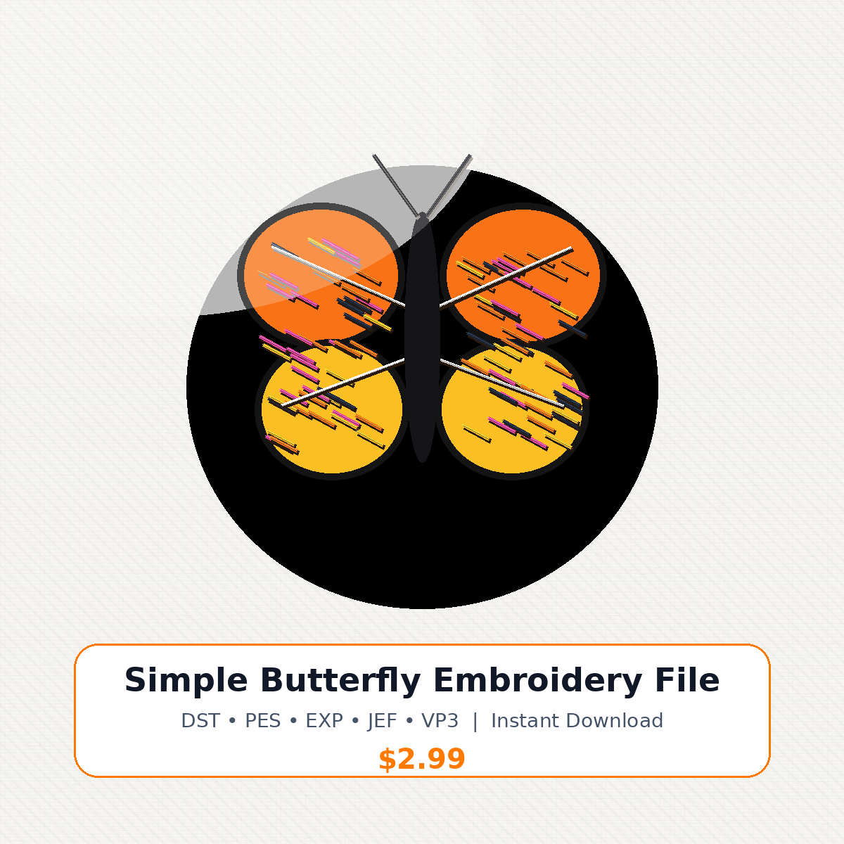 Simple Butterfly Embroidery File