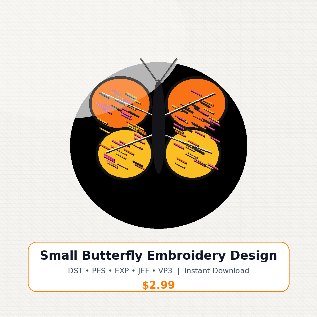 Small Butterfly Embroidery Design