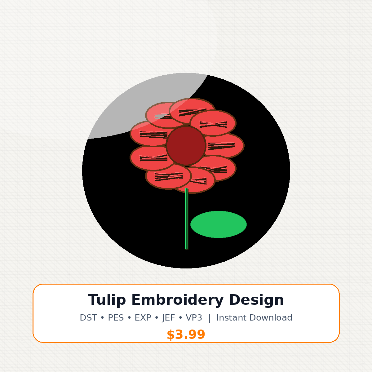 Tulip Embroidery Design